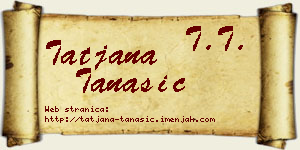 Tatjana Tanasić vizit kartica